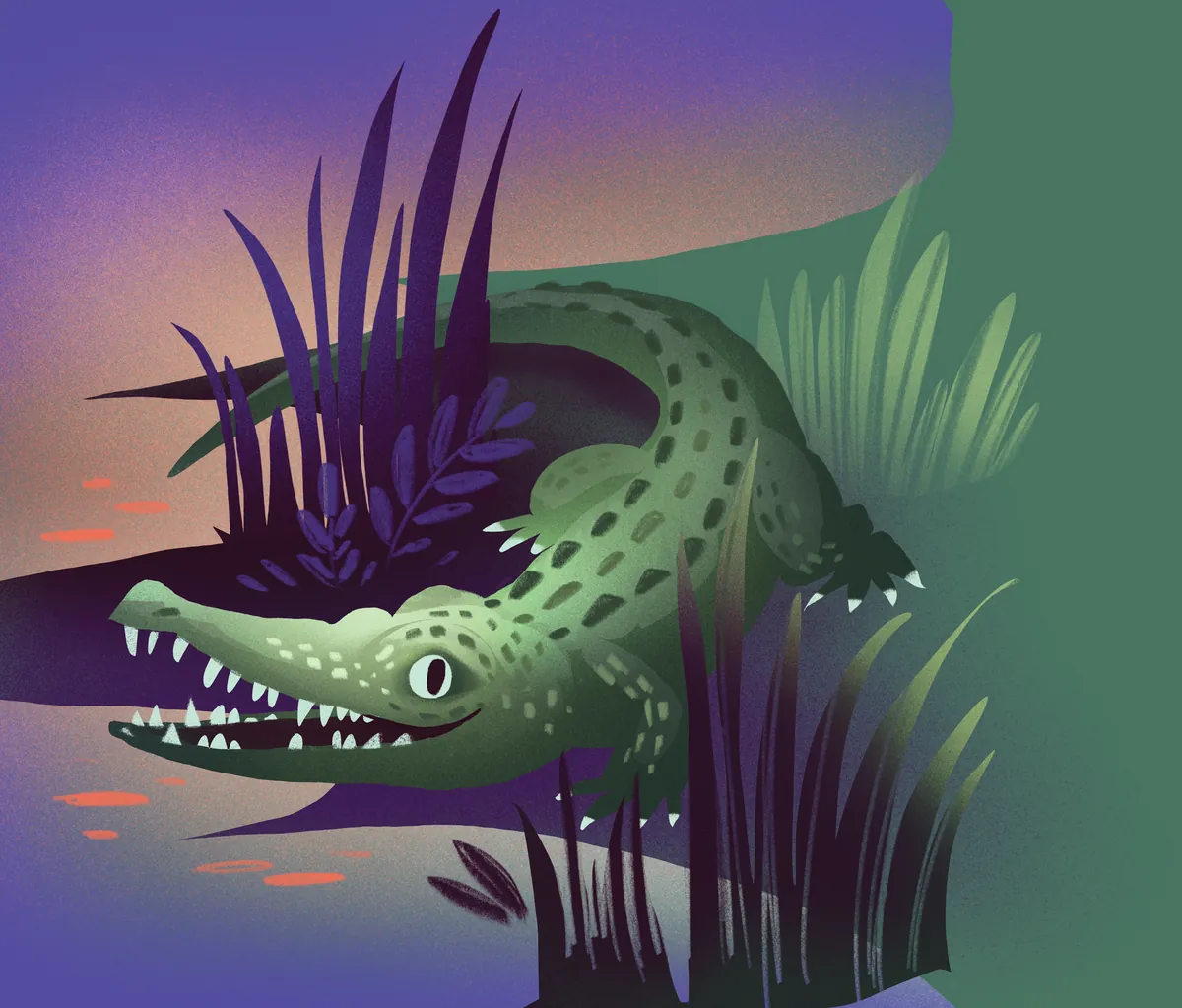 The Crocodile, illustration from Night at the Zoo: Latecomers