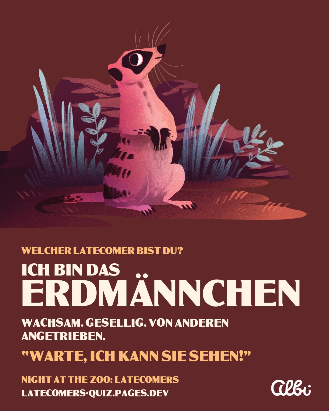 Teilen-Karte: Das Erdmännchen