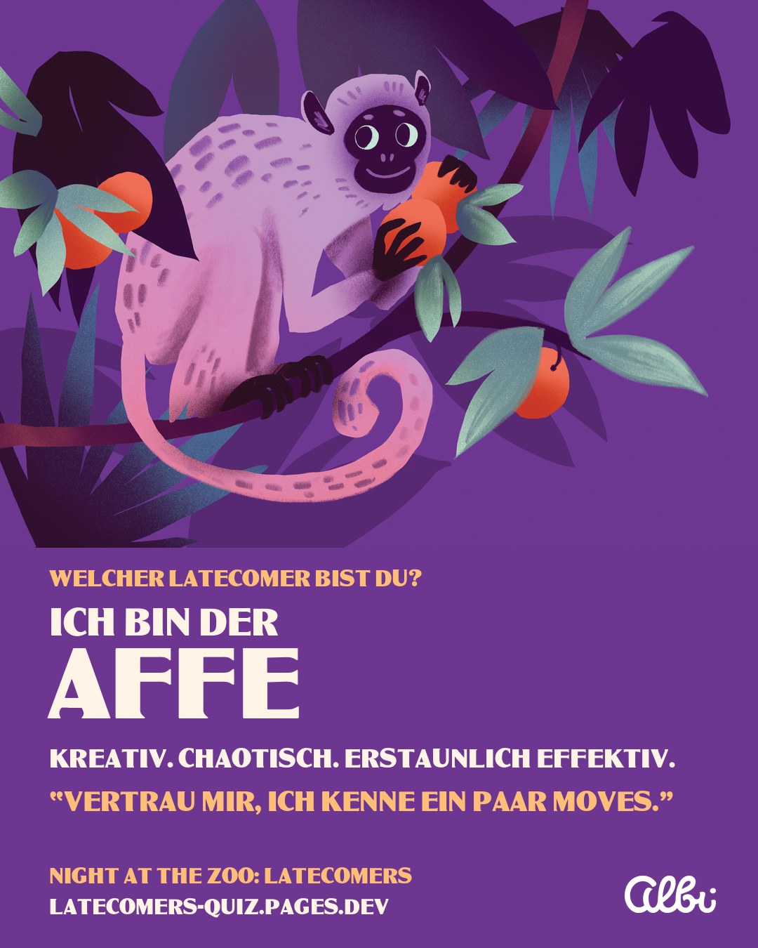 Teilen-Karte: Der Affe